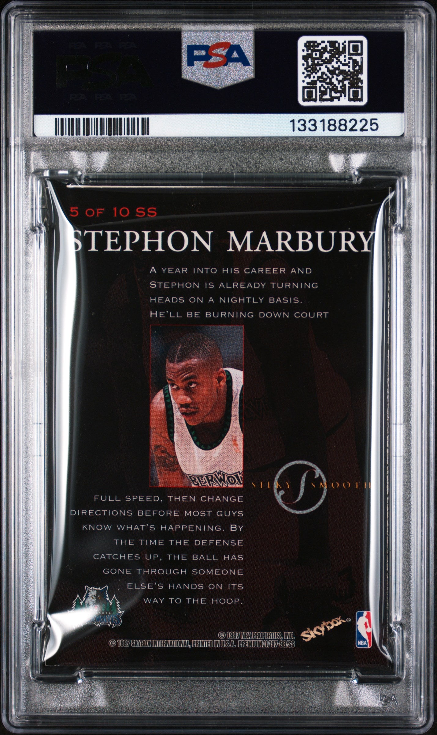 1997-98 Skybox Premium Stephon Marbury Silky Smooth PSA 7 Pop 3