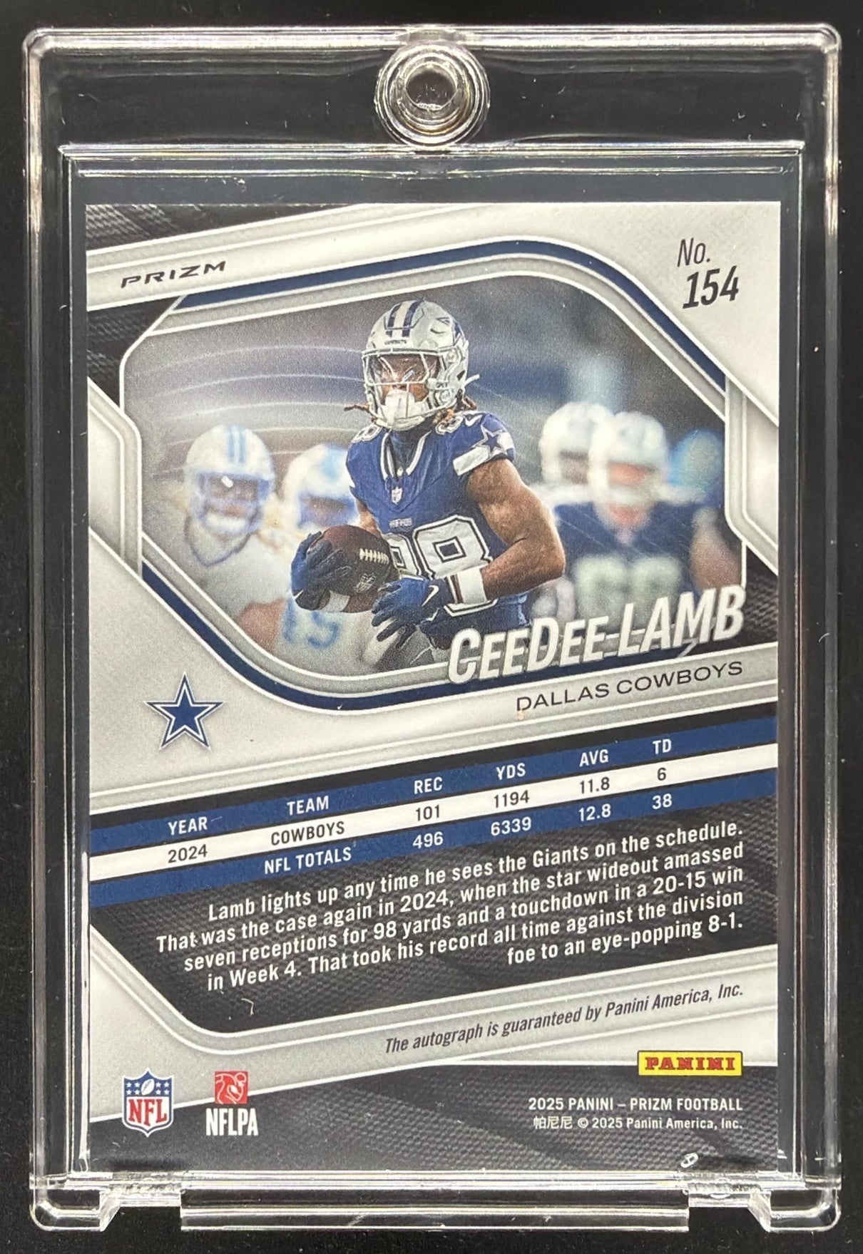 2025 Panini Prizm CeeDee Lamb #154 Auto Silver