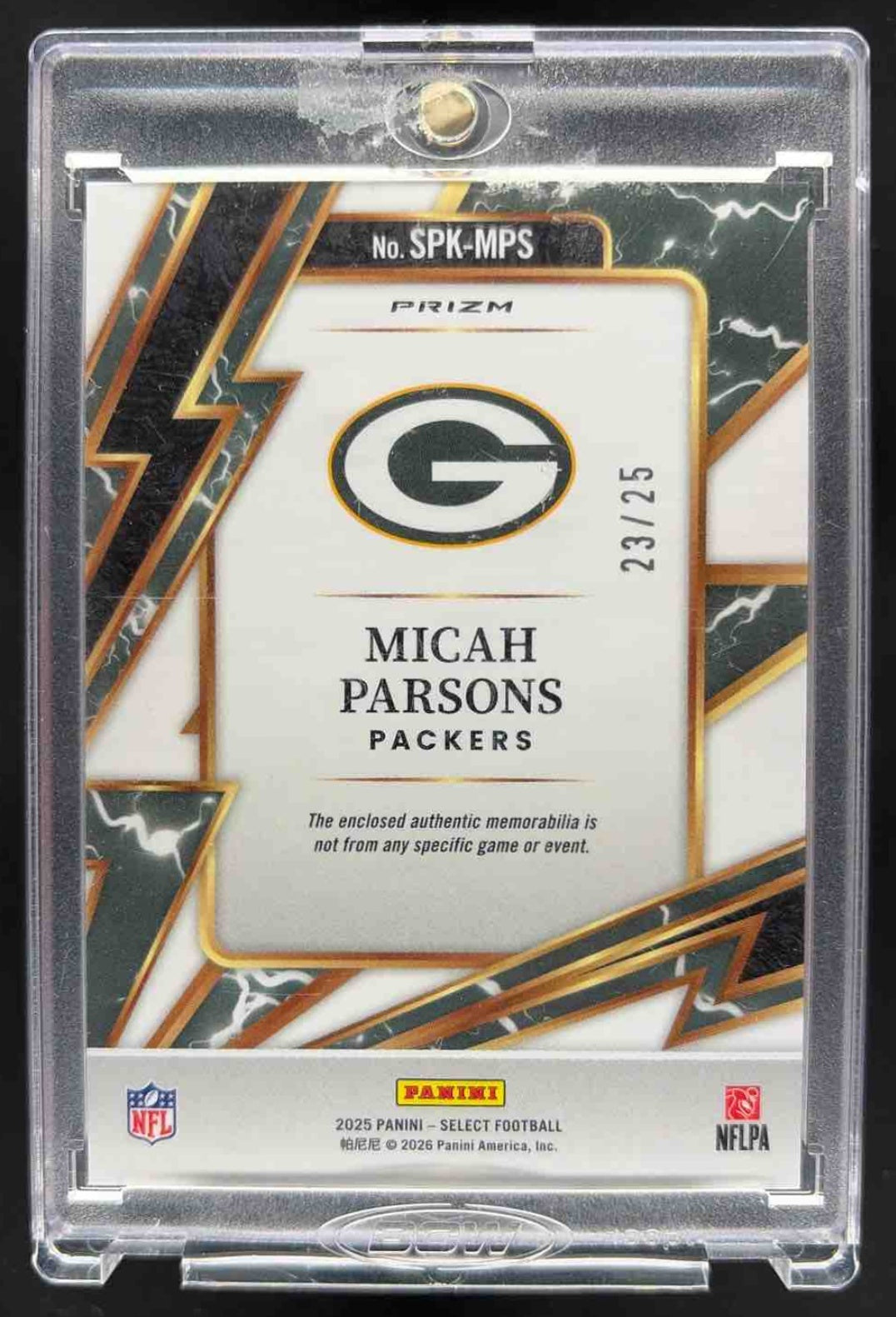 2025 Panini Select Micah Parsons #17 Sparks Tie-Dye Prizm 23/25 Packers