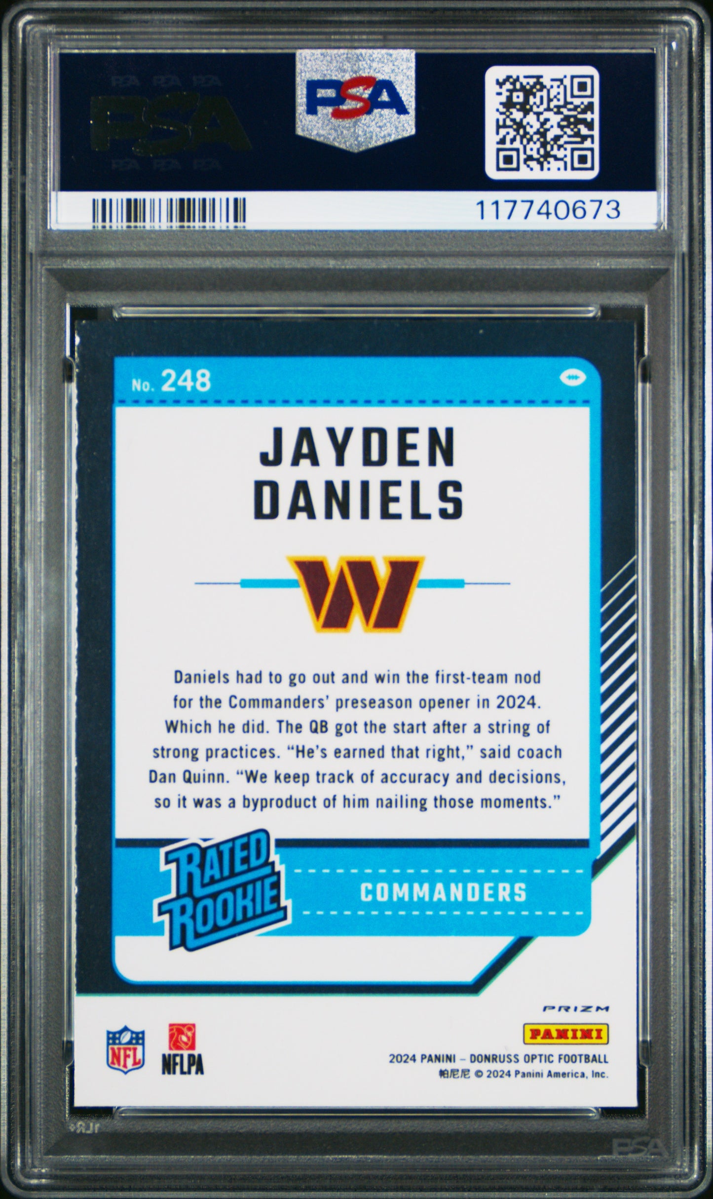 2024 Optic Jayden Daniels Holo Rookie PSA 9