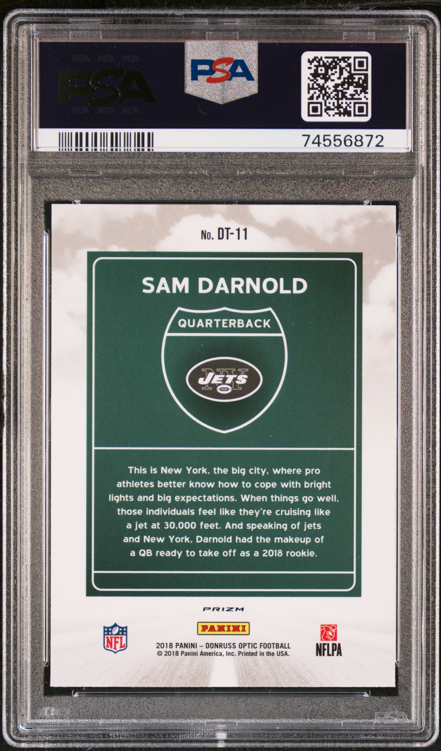 2018 Optic Sam Darnold Rookie Downtown PSA 10