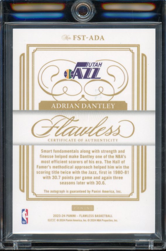 2023-24 Flawless Adrian Dantley Auto Scoring Title /3