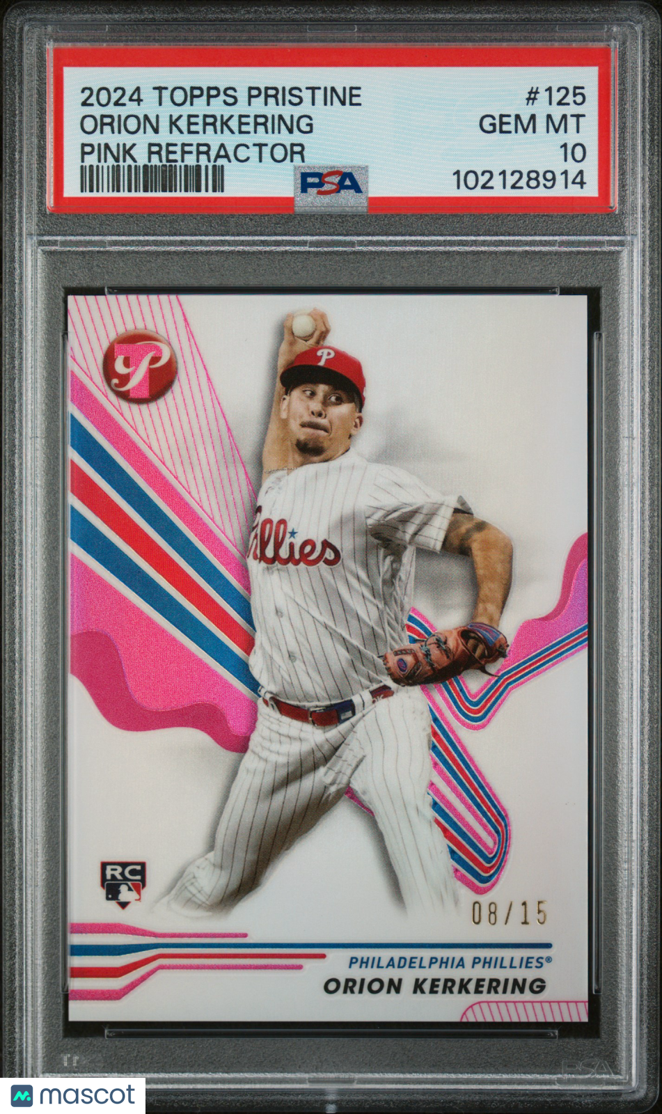 2024 Pristine Orion Kerkering Pink Refractor 08/15 PSA 10 RC