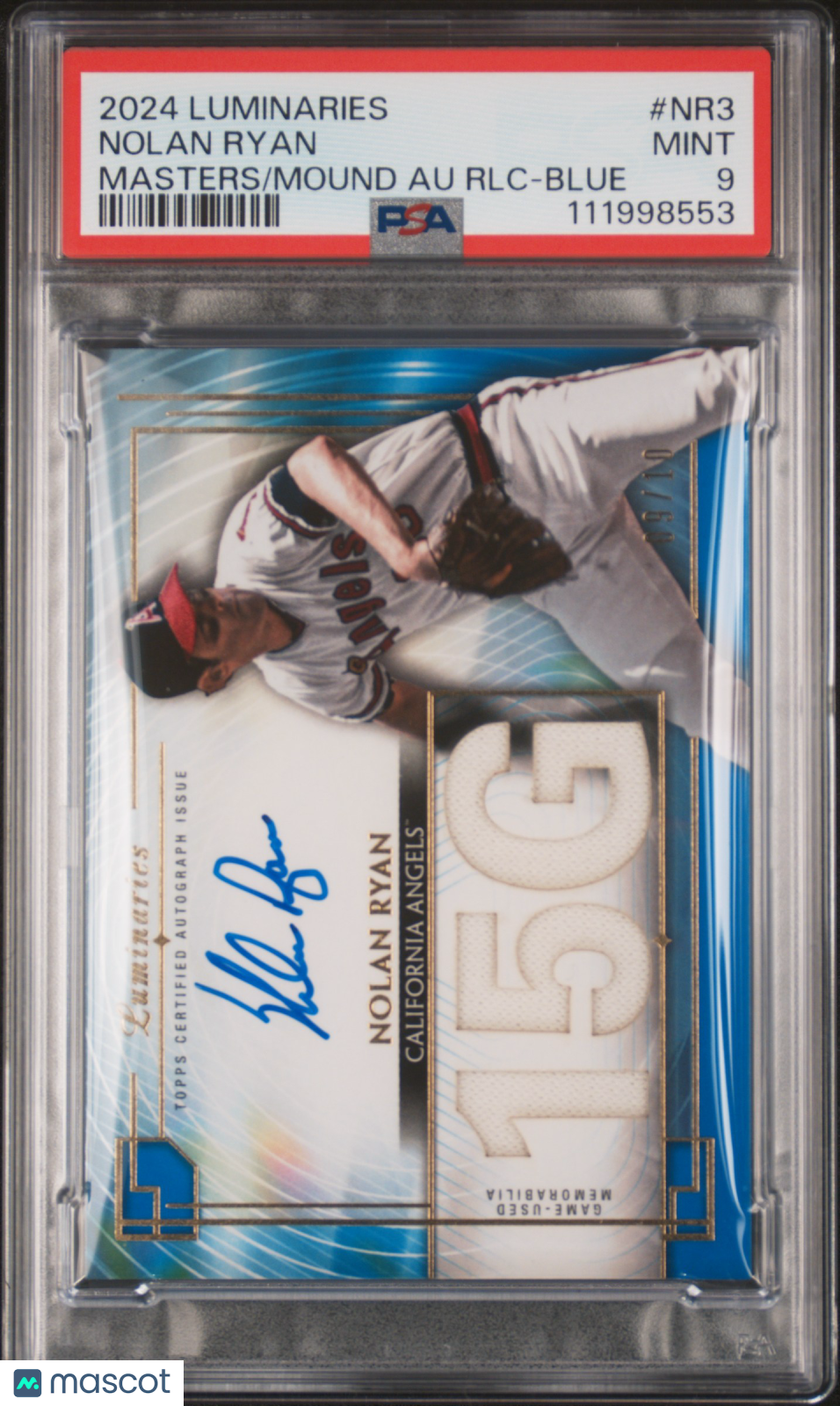 2024 Luminaries Nolan Ryan Masters Of The Mound Patch Auto /10 PSA 9