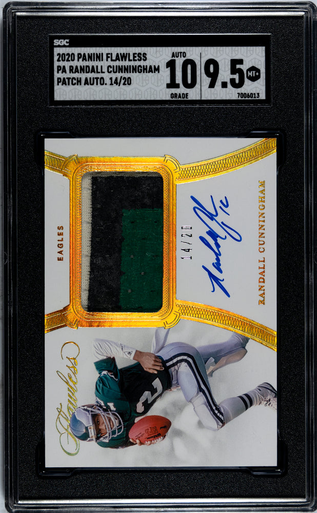 2020 Flawless Randall Cunningham Patch Auto Game Used /20 SGC 9.5 AUTO 10