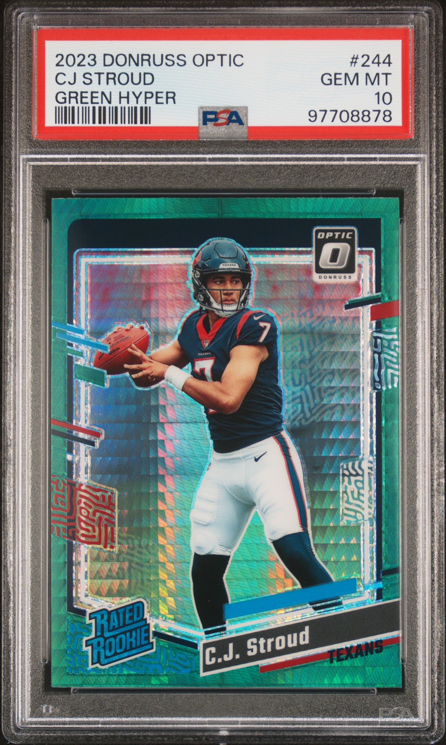 2023 Optic CJ Stroud Green Hyper PSA 10 RC