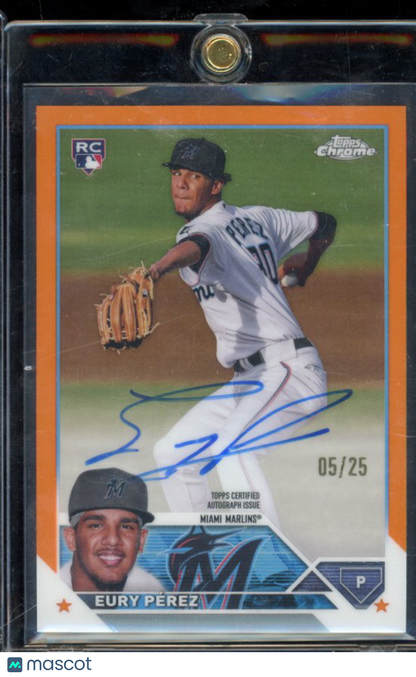 2023 Topps Chrome Eury Perez Orange Rookie Auto