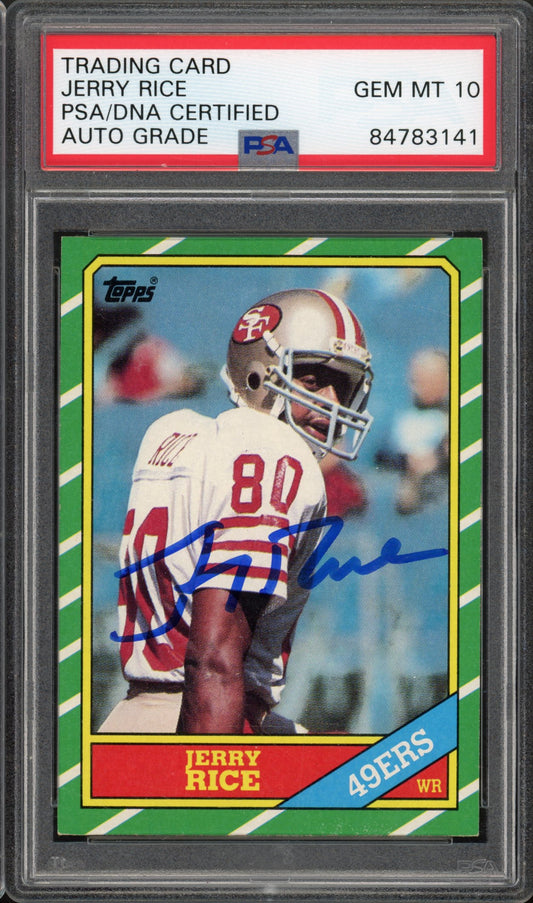 1986 Topps Jerry Rice Auto PSA/DNA AUTO 10 RC