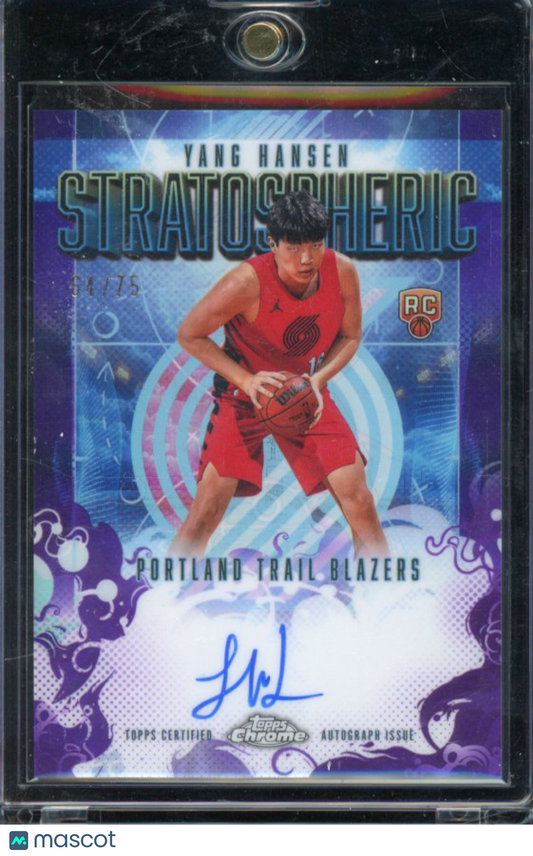 2025-26 Topps Chrome Yang Hansen Purple Chrome Stratospheric Auto /75