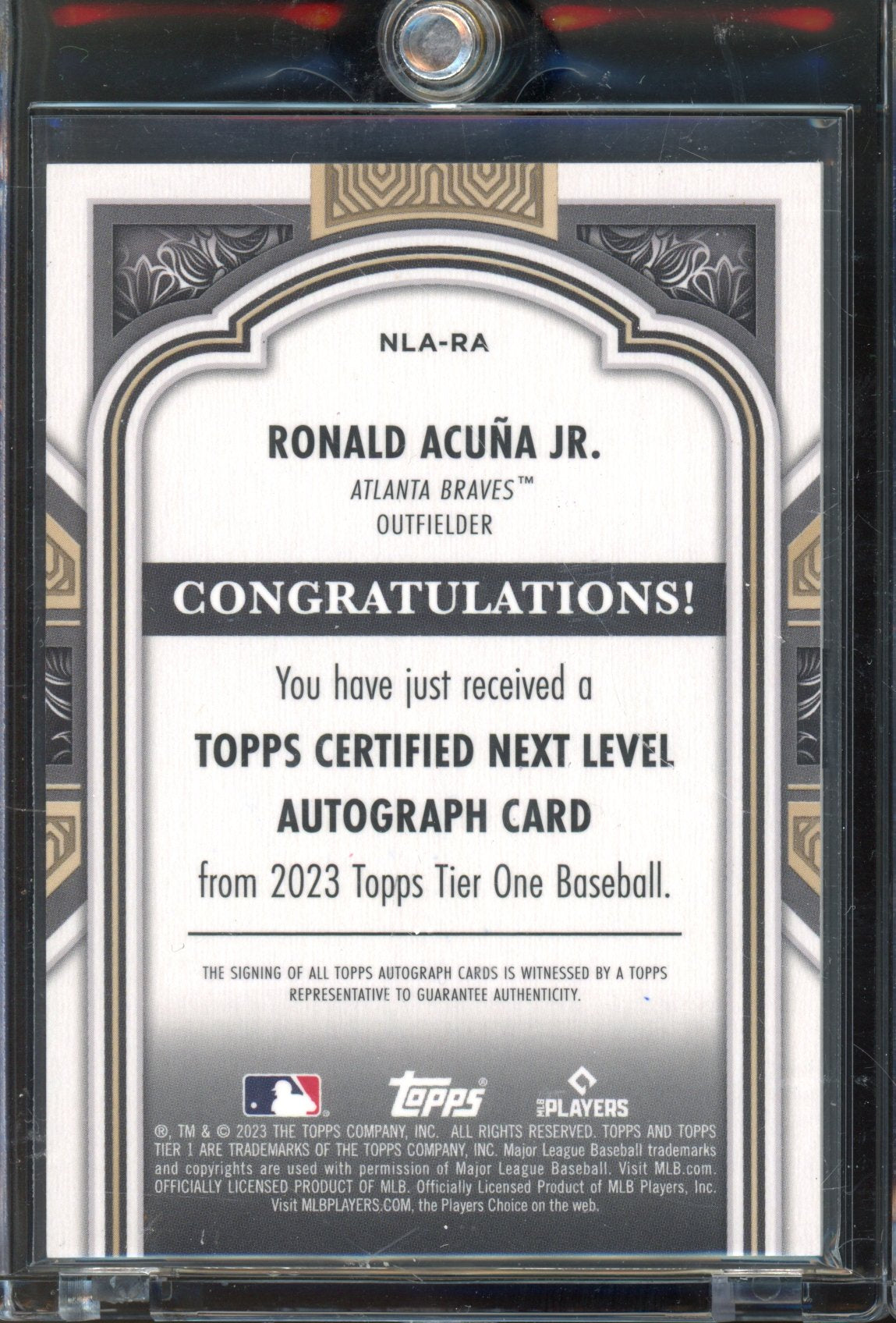 2023 Topps Tier One Ronald Acuna Jr. Auto 42/50