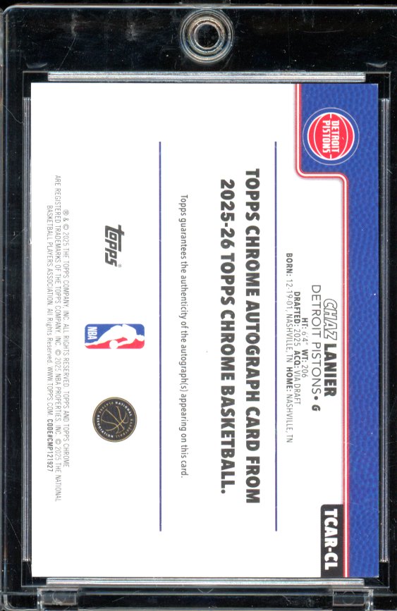 2025-26 Topps Chrome Chaz Lanier Rookie Orange Geometric Auto /25