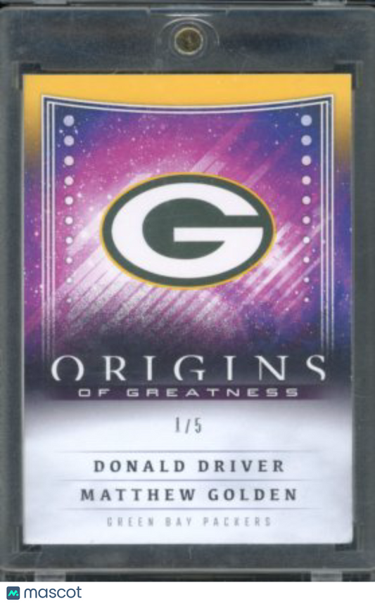 2025 Origins Donald Driver Matthew Golden Rookie Booklet Dual Auto 1/5