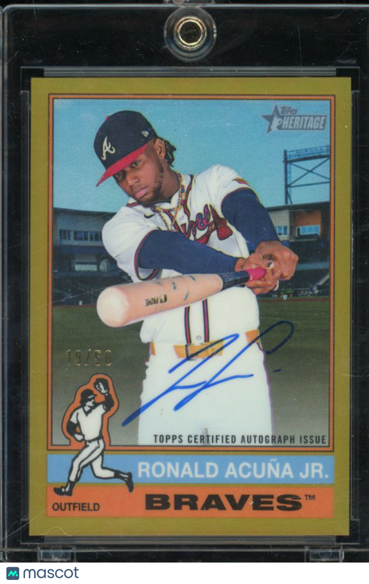 2025 Topps Heritage Ronald Acuna Jr Gold Real One Auto /50