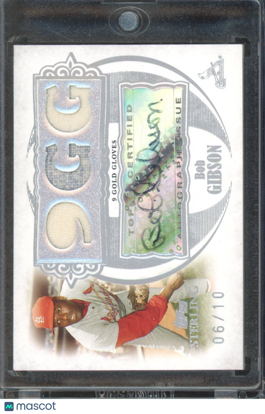 2007 Topps Sterling Bob Gibson Patch Auto /10 GU