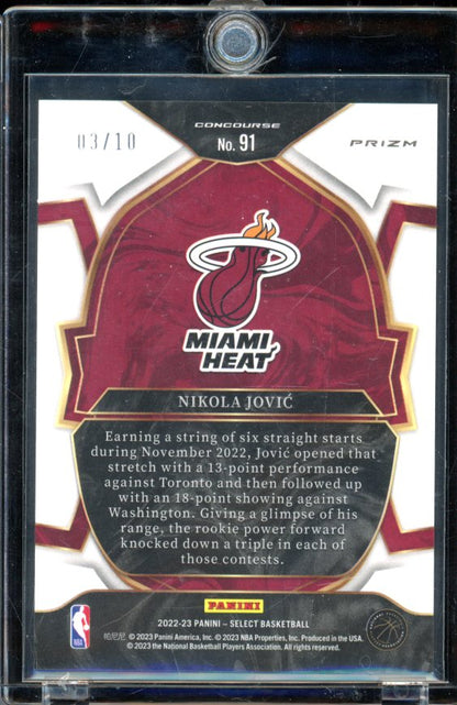 2022-23 Select Nikola Jovic Gold Cracked Ice Rookie /10