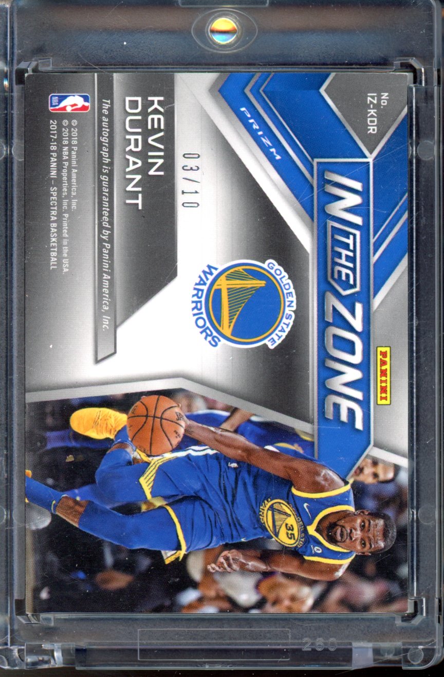2017 Panini Spectra Kevin Durant In The Zone Gold Auto /10