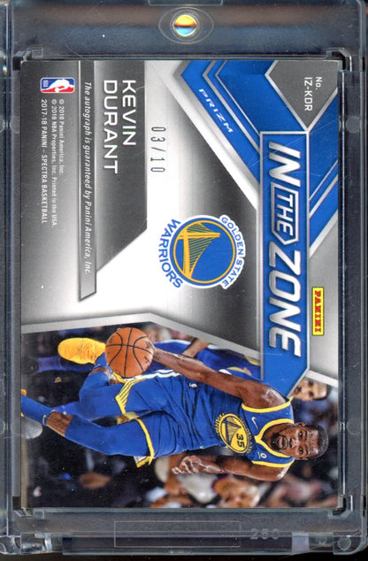 2017 Panini Spectra Kevin Durant In The Zone Gold Auto /10