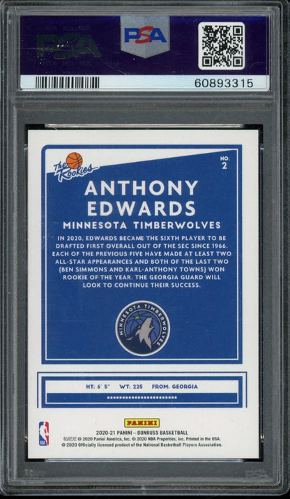 2020-21 Donruss Anthony Edwards The Rookies PSA 10
