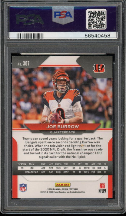 2020 Prizm Joe Burrow Rookie #307 PSA 10