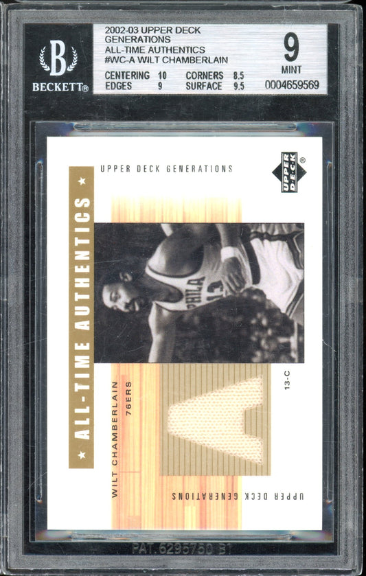 2002 Upper Deck Generations Wilt Chamberlain Jersey BGS 9