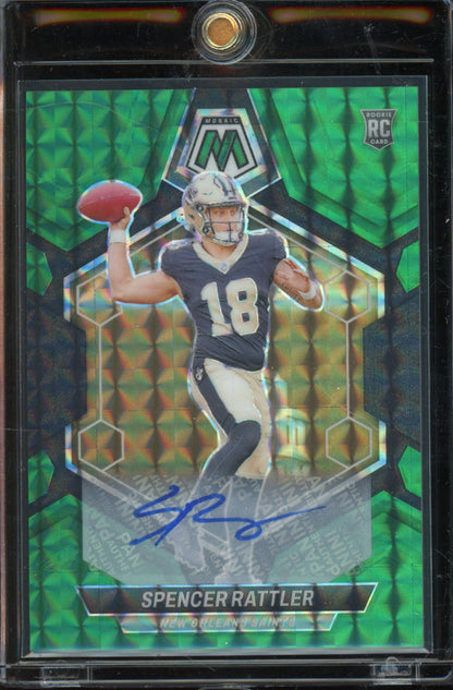 2024 Mosaic Spencer Rattler Green Rookie Auto 11/25