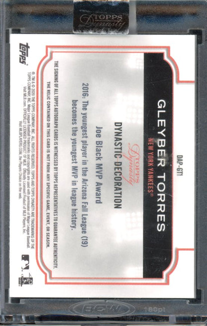 2020 Topps Dynasty Gleyber Torres Patch Auto /5 GU