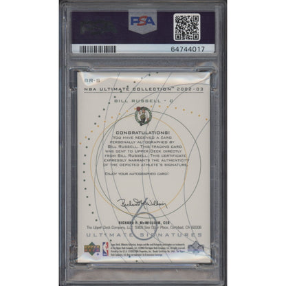 2002-03 UD Ultimate Collection Bill Russell Signatures #BRS PSA 10