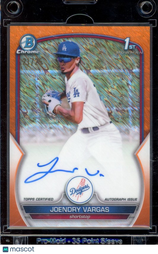 2023 Bowman Chrome Joendry Vargas Orange Shimmer Auto /25