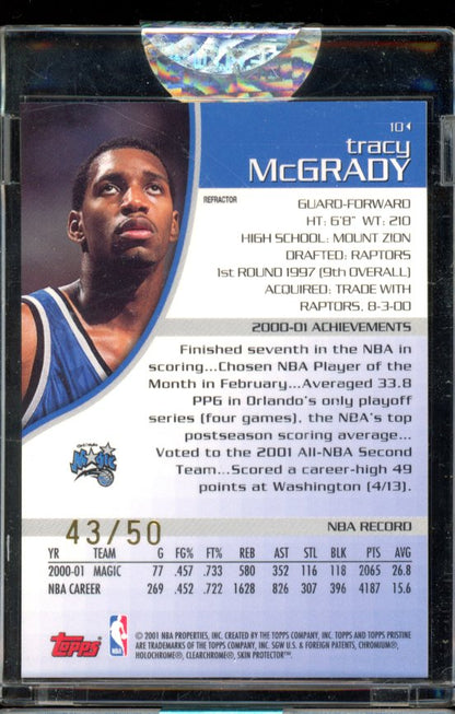 2001-02 Topps Pristine Tracy Mcgrady Gold Refractor /50