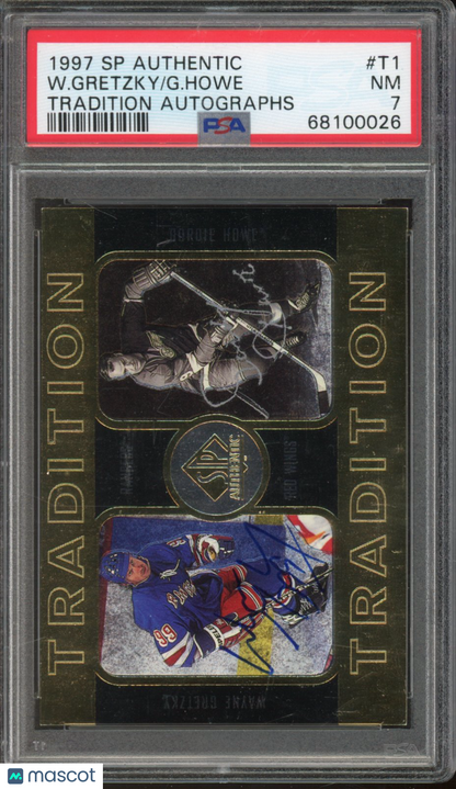 1997-98 Sp Authentic Wayne Gretzky Howe Tradition Auto /158 PSA 7