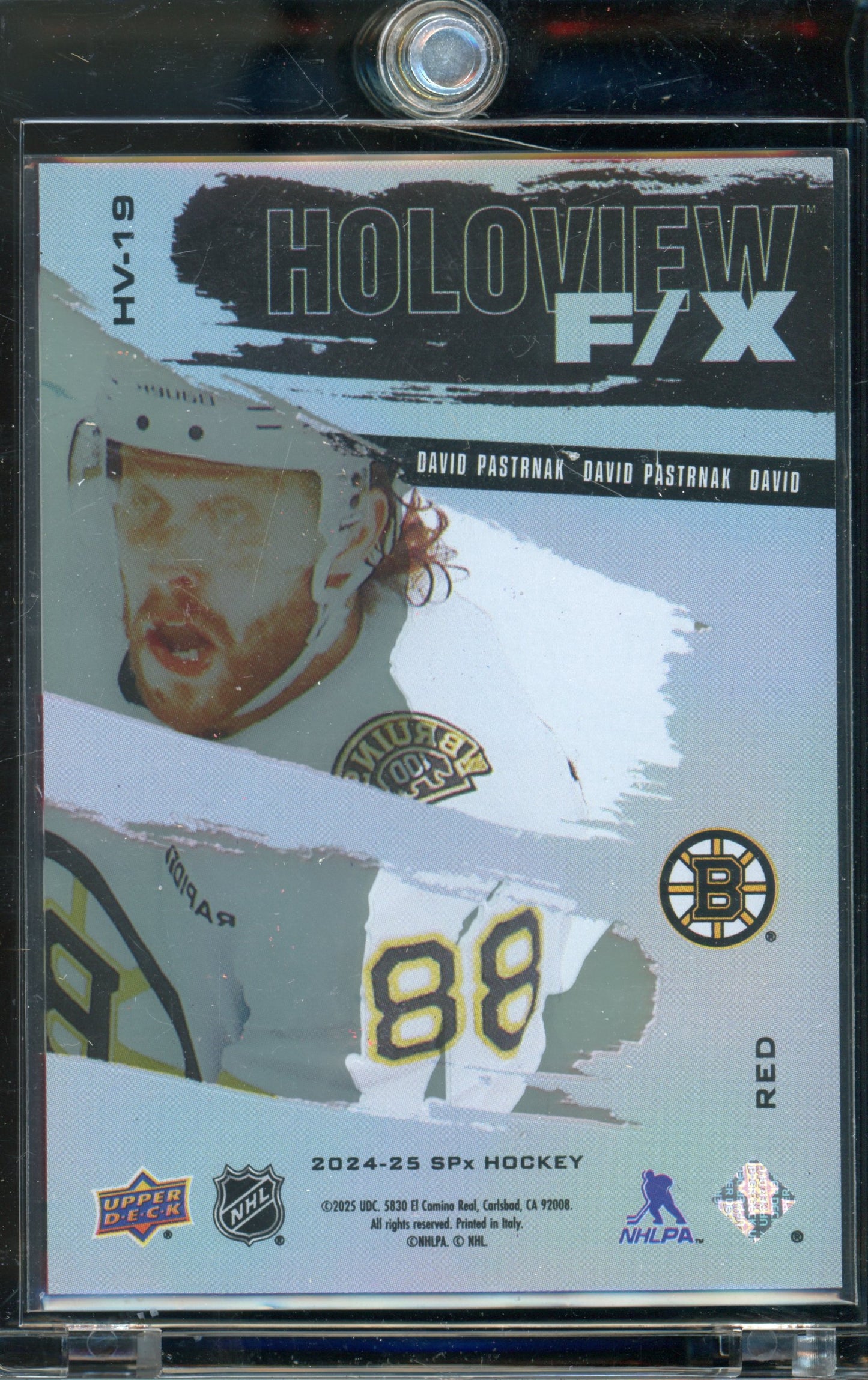 2024-25 UD SPX David Pastrnak Holoview F/X RED /25