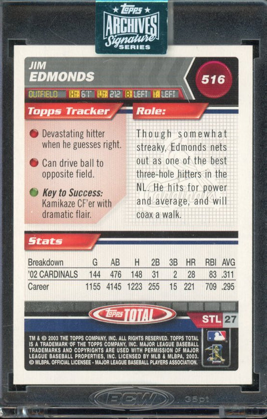 2024 Topps Archives Jim Edmonds Topps Total Auto 1/1