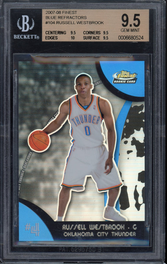2007 Finest Russell Westbrook Blue Refractor 020/199 BGS 9.5 RC