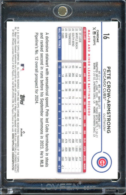 2024 Topps Chrome Pete Crow-Armstrong Rookie Image Variation