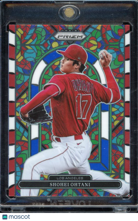 2022 Prizm Shohei Ohtani Stained Glass Red White & Blue SP