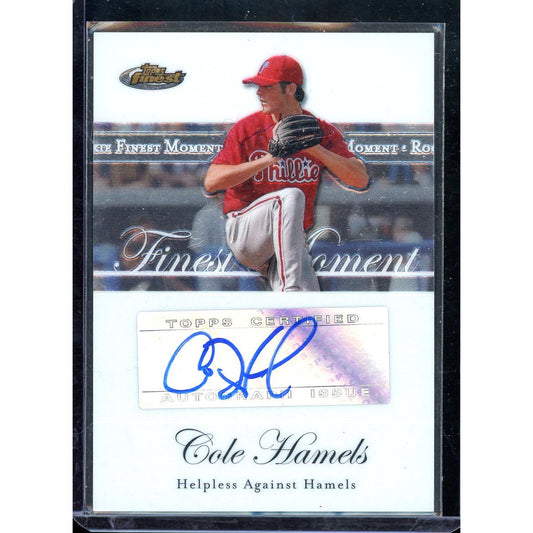 2007 Finest Cole Hamels Finest Moment's Auto #RFMA-CH