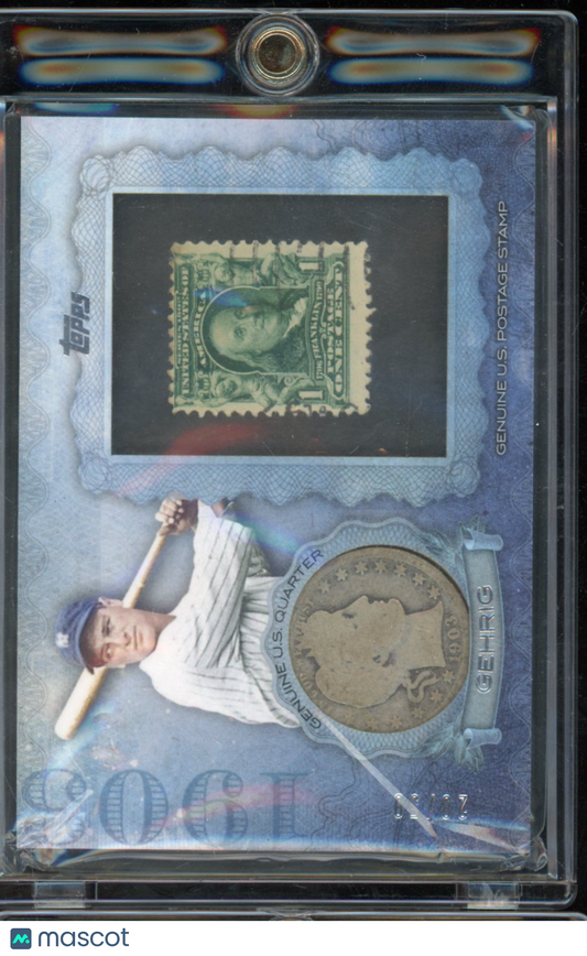 2015 Topps Lou Gehrig 1903 Penny And Stamp /50