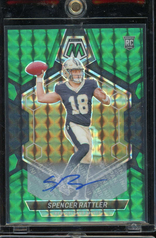 2024 Mosaic Spencer Rattler Green Rookie Auto 16/25