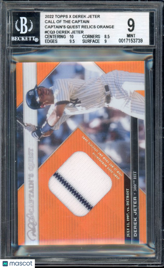 2022 Topps Derek Jeter Call Of The Captain's Quest 5/5 BGS 9