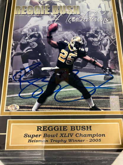 Reggie Bush Signed 8x10 COA Framed