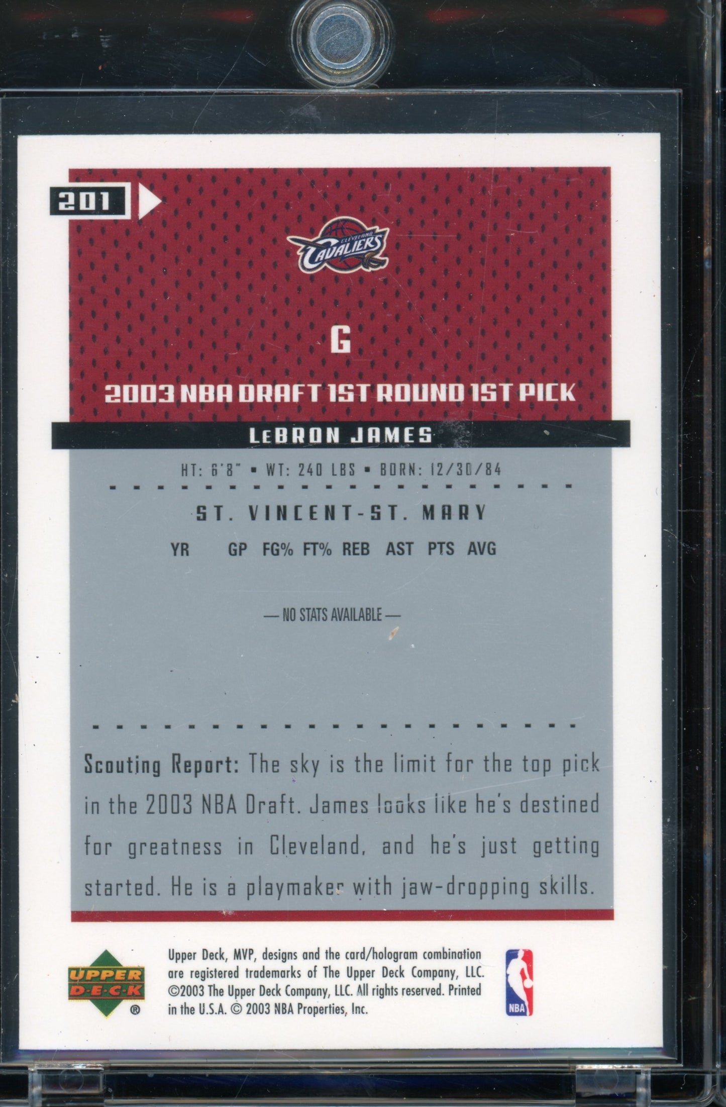 2003 UD MVP Lebron James RC
