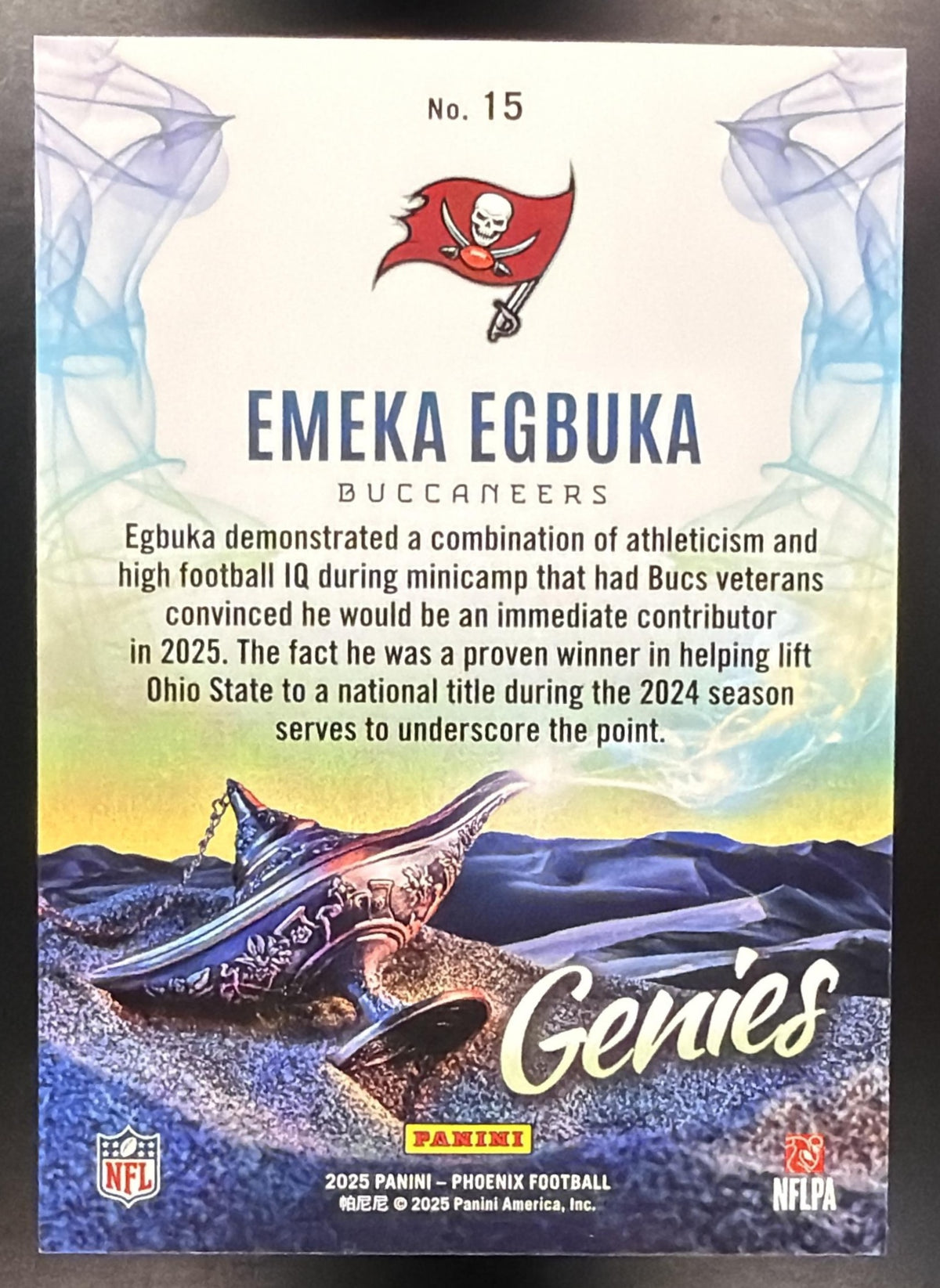 2025 Panini Phoenix Emeka Egbuka #15 Genies RC