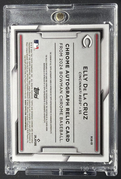2024 Bowman Chrome Elly De La Cruz #BCAR-ED Auto Relics Gold Refractor 7/50 RC