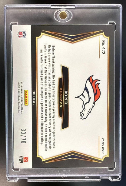 2024 Panini Select Bo Nix #472 Dragon Scale Field Level Rookie /70