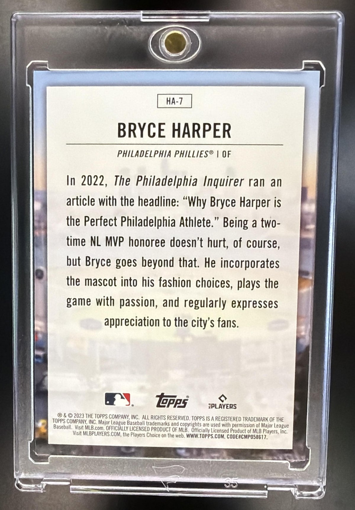 2023 Topps Bryce Harper #HA-7 Home Field Advantage SSP