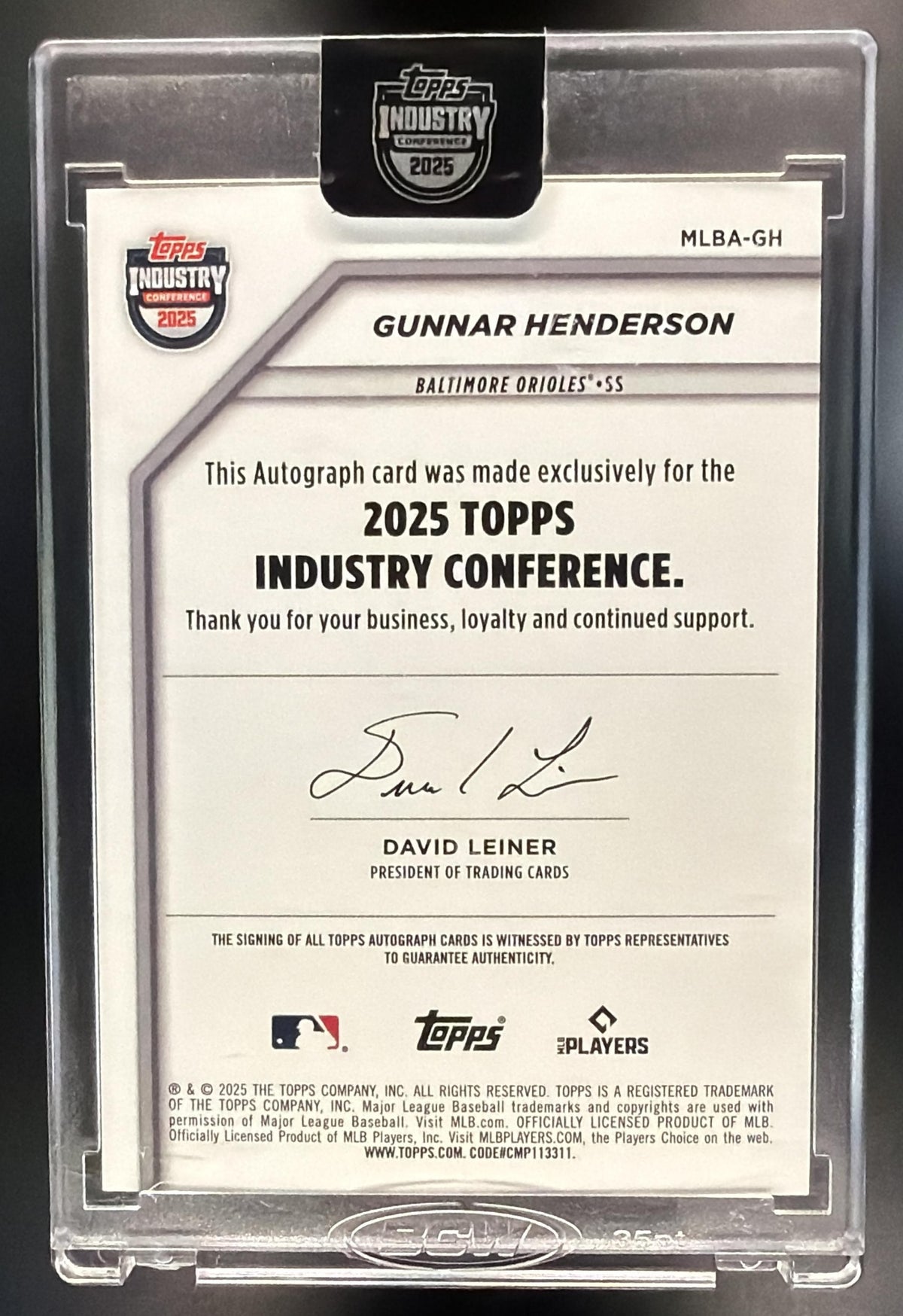 2025 Topps Chrome Platinum Anniversary Gunnar Henderson #CPA-GH Auto Pink Refractor /15
