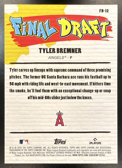 2025 Bowman Draft Tyler Bremner #FD-12 Final Draft SSP