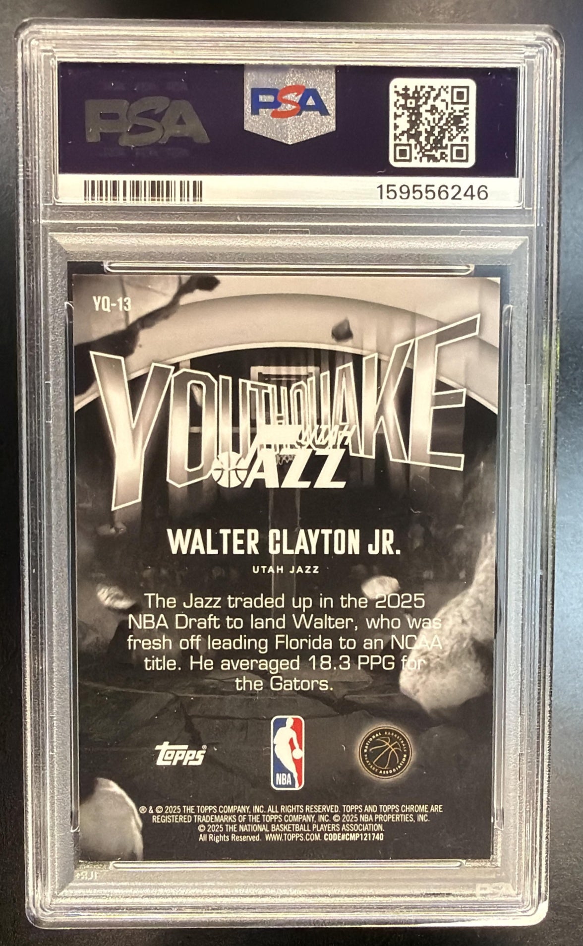 2025 Topps Chrome Walter Clayton Jr. #YQ-13 Youthquake Orange Refractor 15/25 RC PSA 9