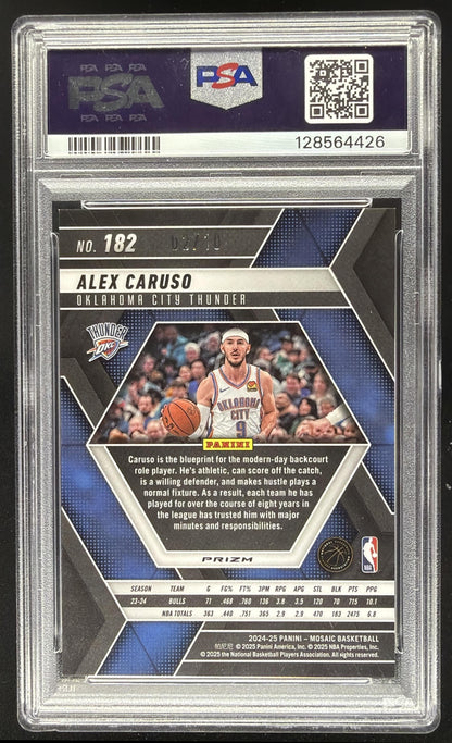 2024-25 Panini Mosaic Alex Caruso #182 Green Fluorescent /10 PSA 10