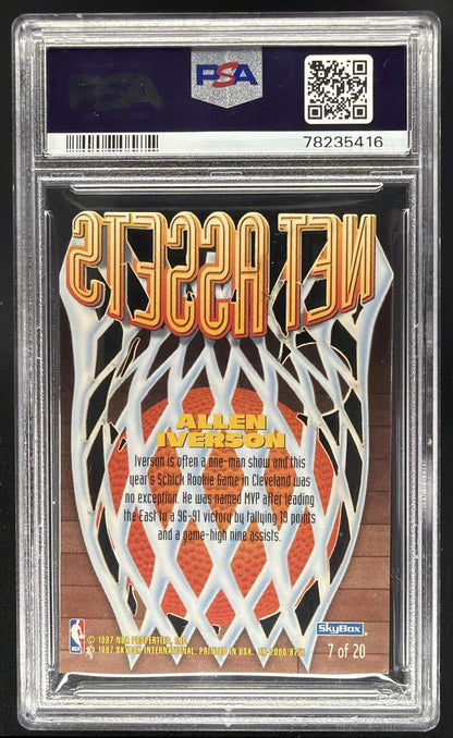 1996 Skybox EX-2000 Allen Iverson #7 Rookie Net Assets PSA 9